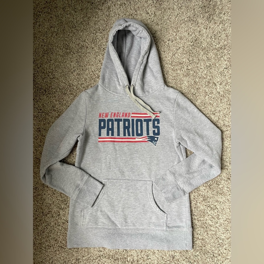 NFL New England Patriots Women's Grey Hoodie - Size S - With Team Logo